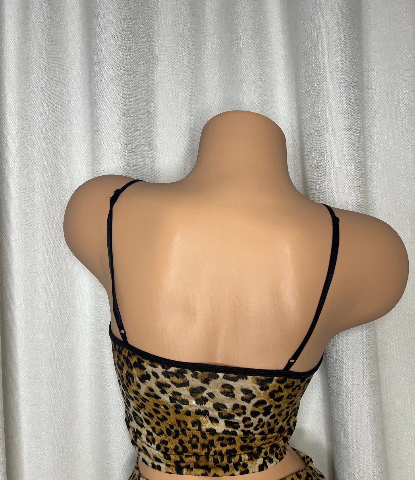 Leopard Print Tankini Top Adjustable Straps