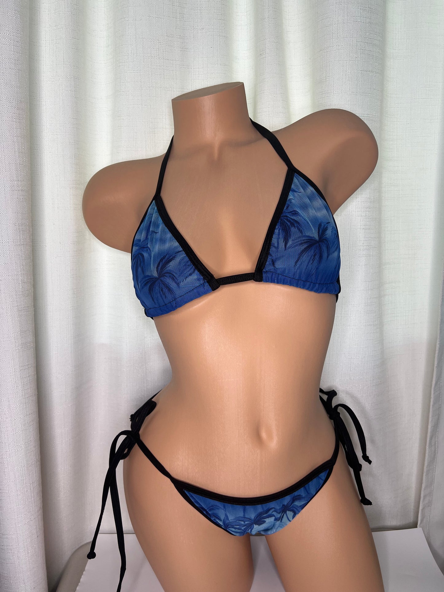 Blue Palm Trees Bikini Set