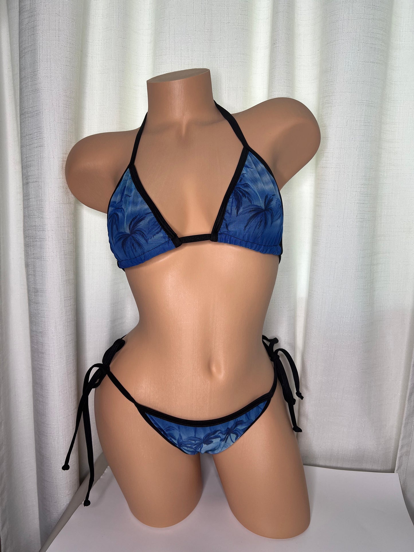 Blue Palm Trees Bikini Set