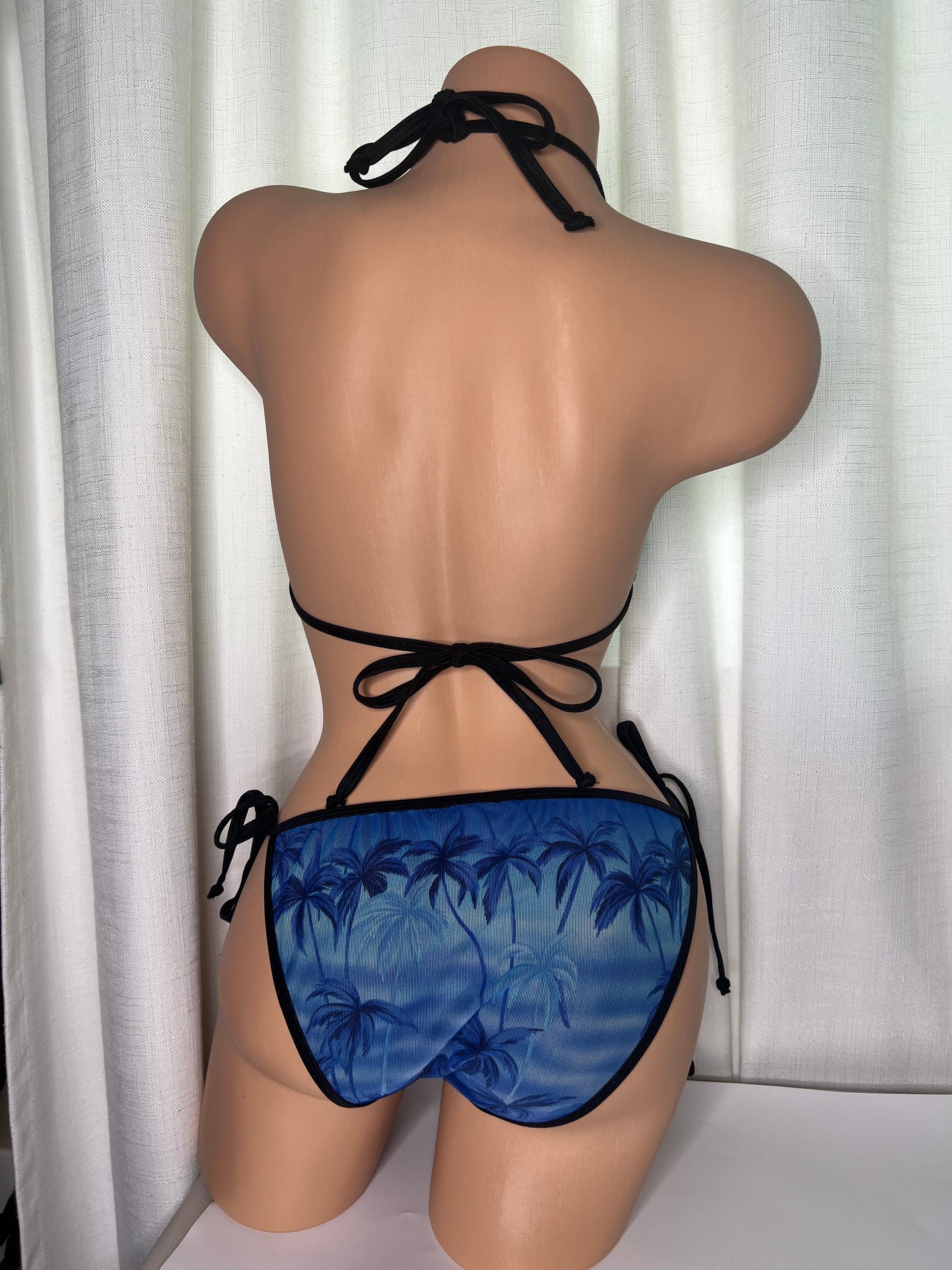 Blue Palm Trees Bikini Set