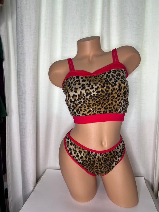 Red Leopard Print Tankini Set- Limited Edition