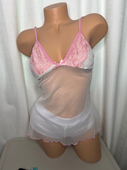 Baby Doll Cami Lingerie Boy Shorts Set