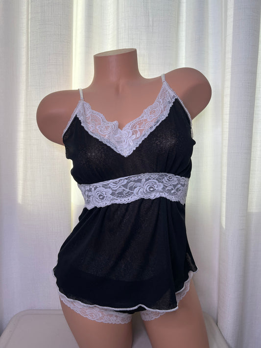 White Lace Cami top Lingerie Set