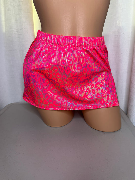 Pink Leopard Skirt