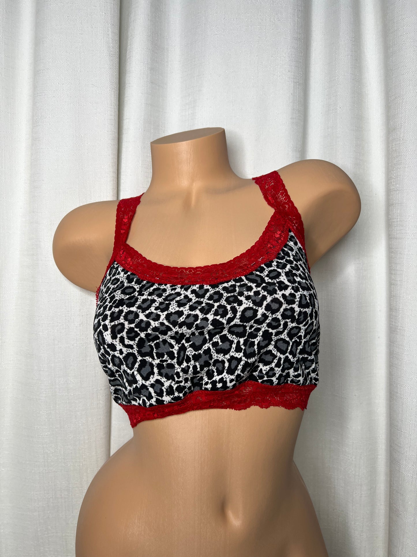 Red Leopard Print Bralette